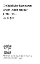 De belgische dagbladpers onder duitse censur Cover