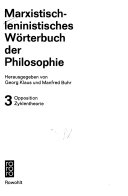 Marxistisch-leninistisches Wörterbuch der Philosophie Cover